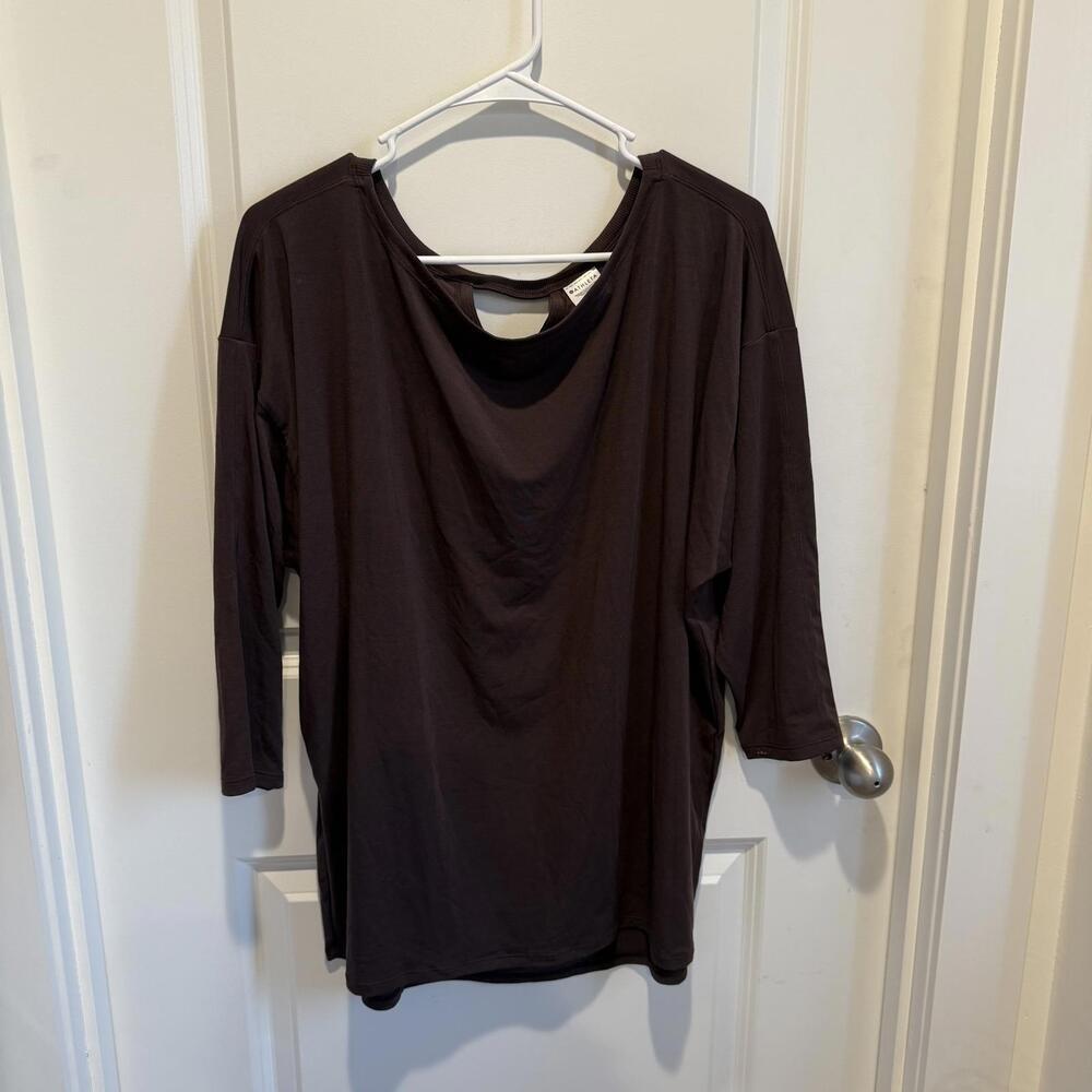 Athleta Brown Long Sleeve Relaxed Fit Top Size Large